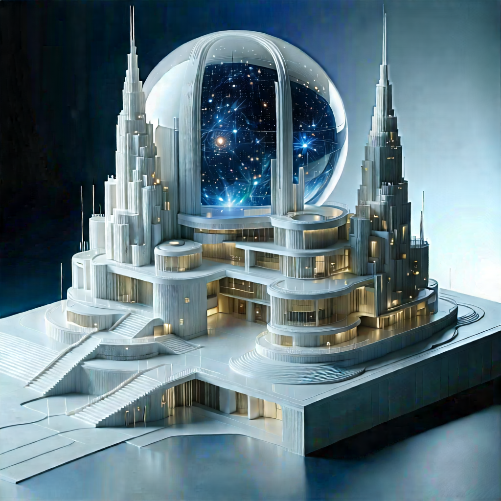 Futuristic Research Laboratory With Large, White,