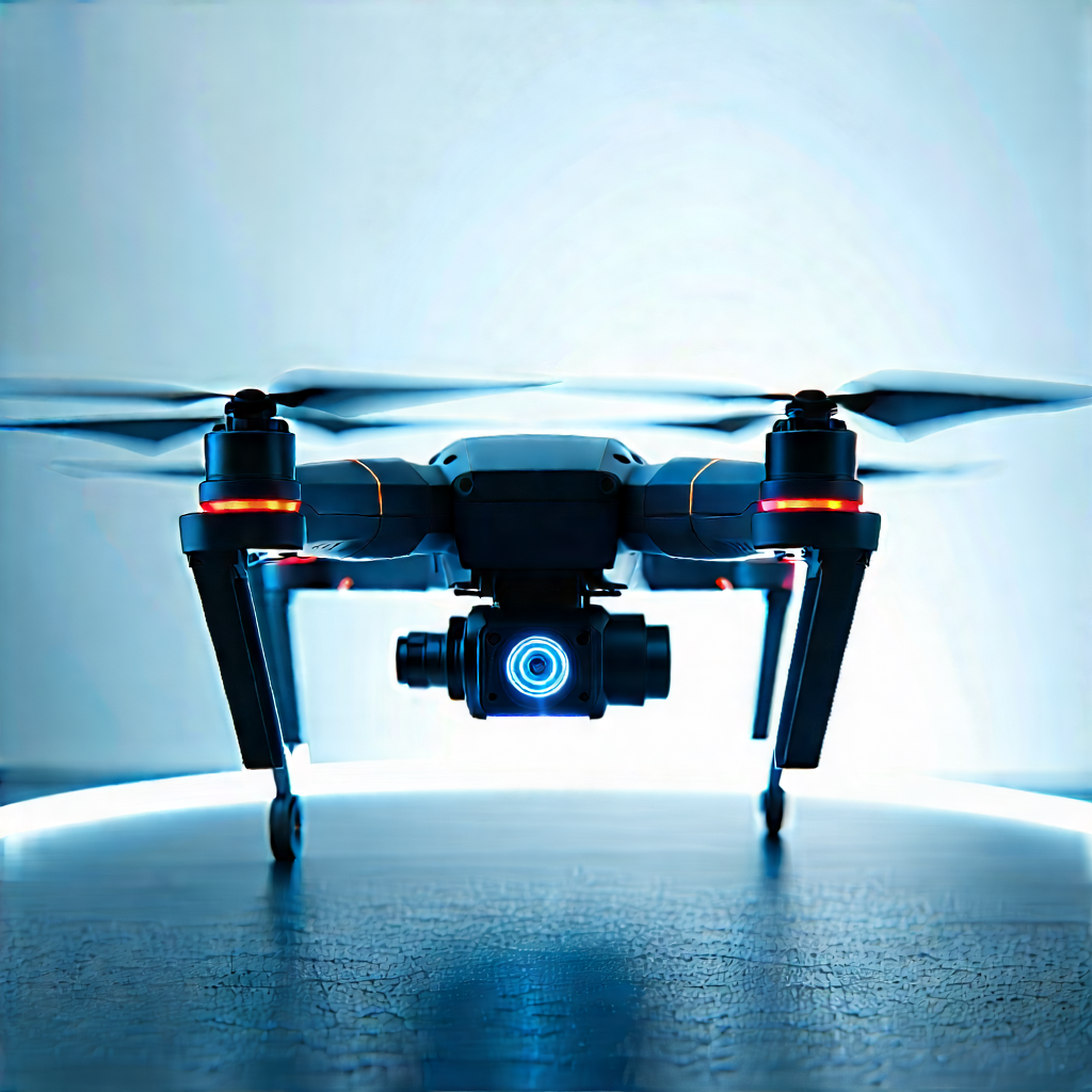Drone With Holographic Display With Black Drone