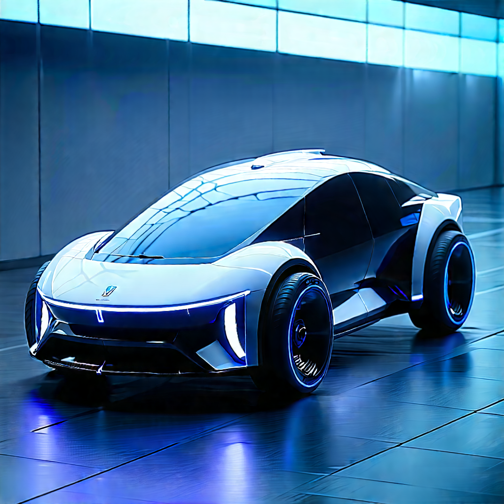 Innovative Electric Vehicle (design:1.46) With Futuristic Parked