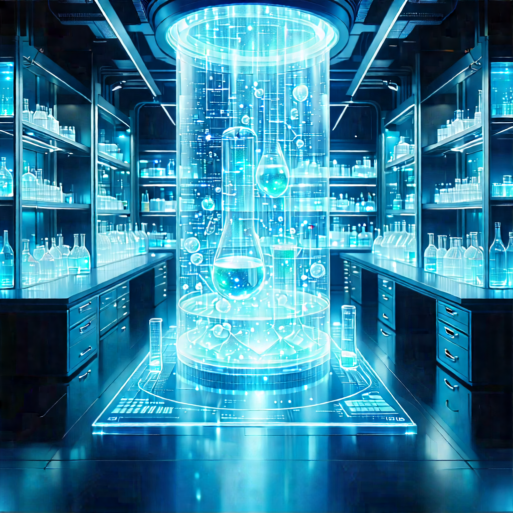 Futuristic Research Laboratory With Image, There