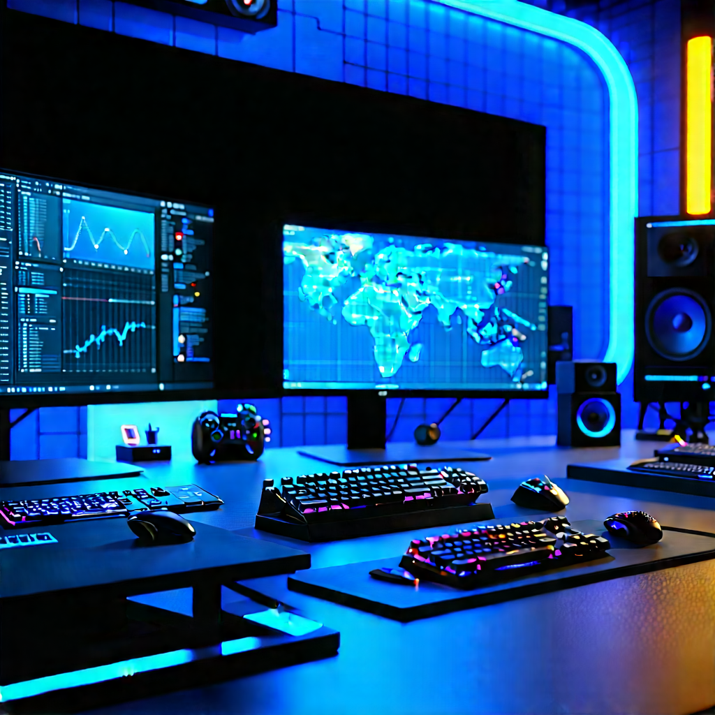 Futuristic digital workspace