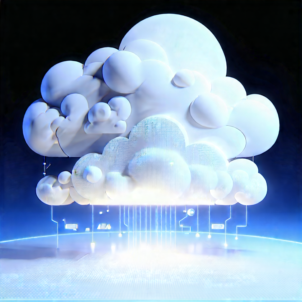 Cloud Computing Visualization With Large White