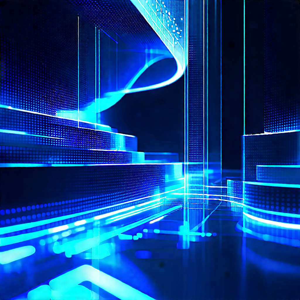 Futuristic digital workspace