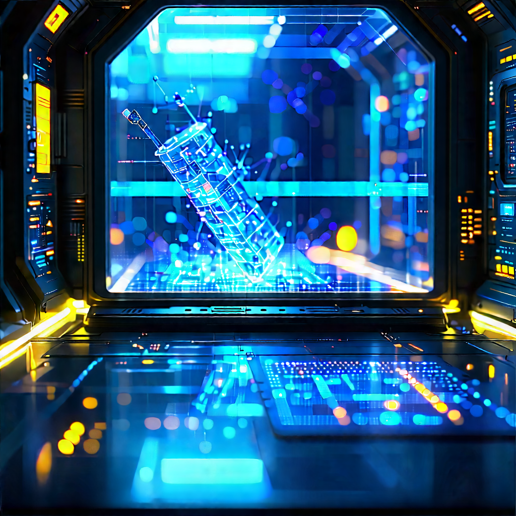 Futuristic Research Laboratory With Image, There