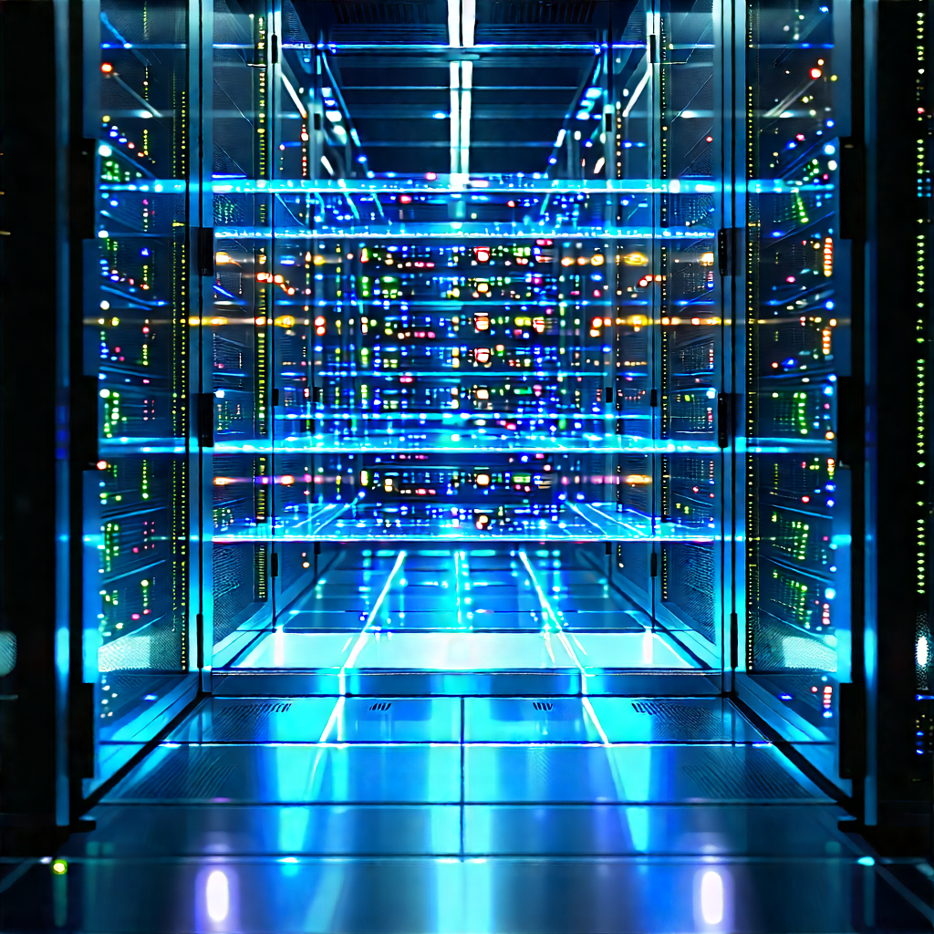 Server rack with data streams