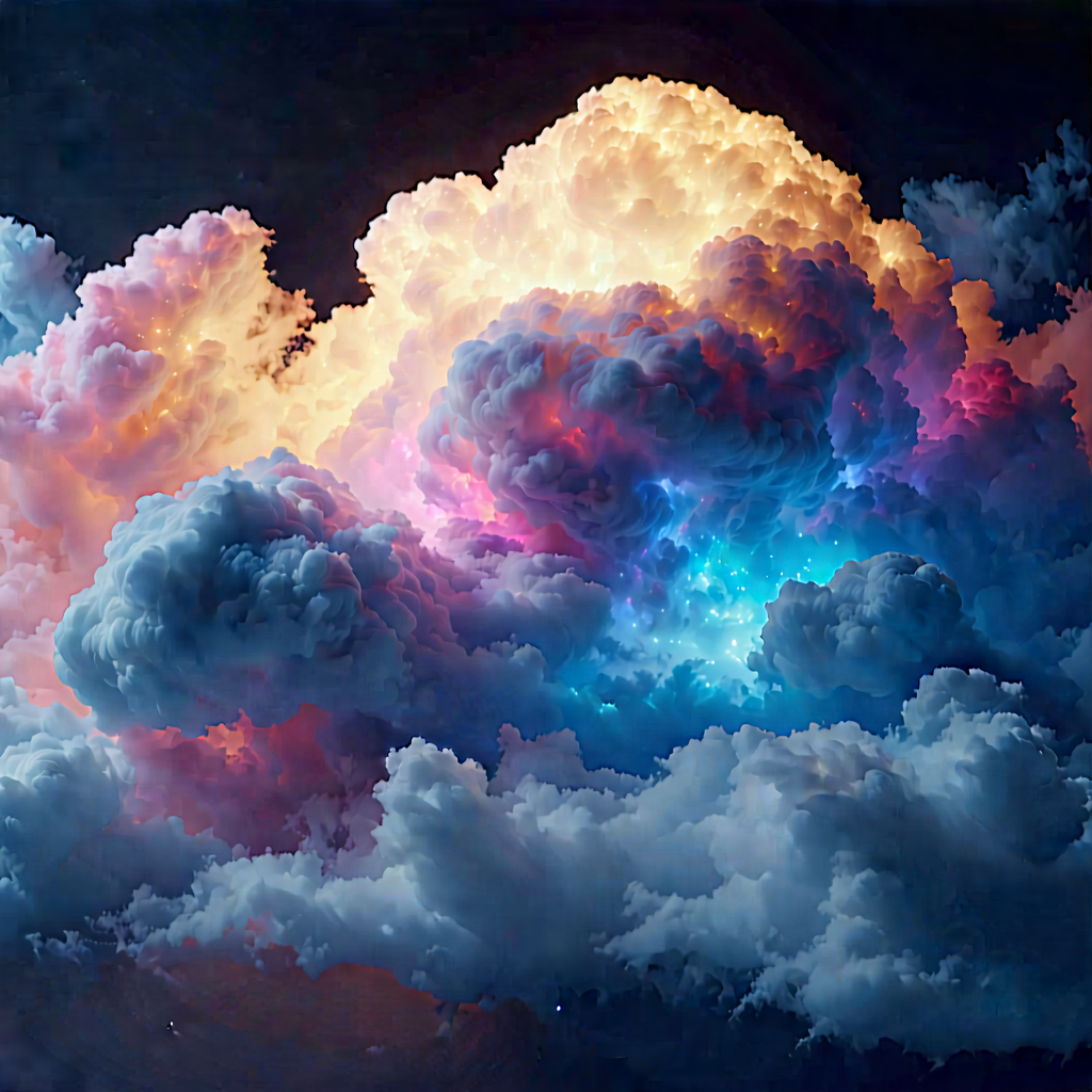 Cloud Computing Visualization With Large, Colorful