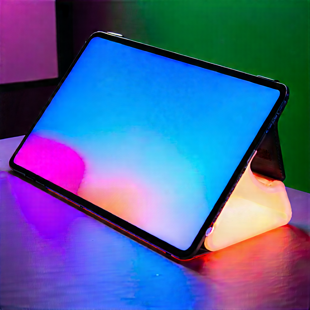 Tablet With Glowing Screen With Cell Phone
