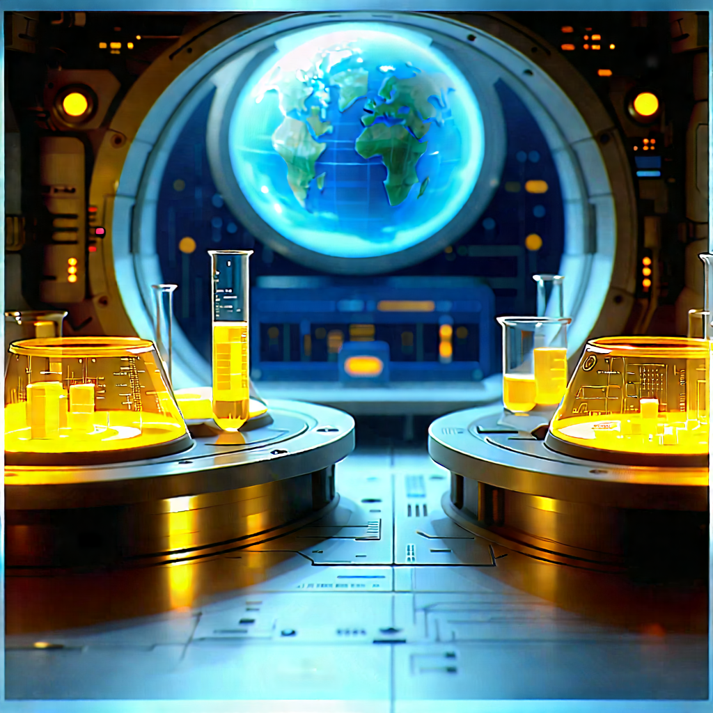 Futuristic Research Laboratory With Image, There
