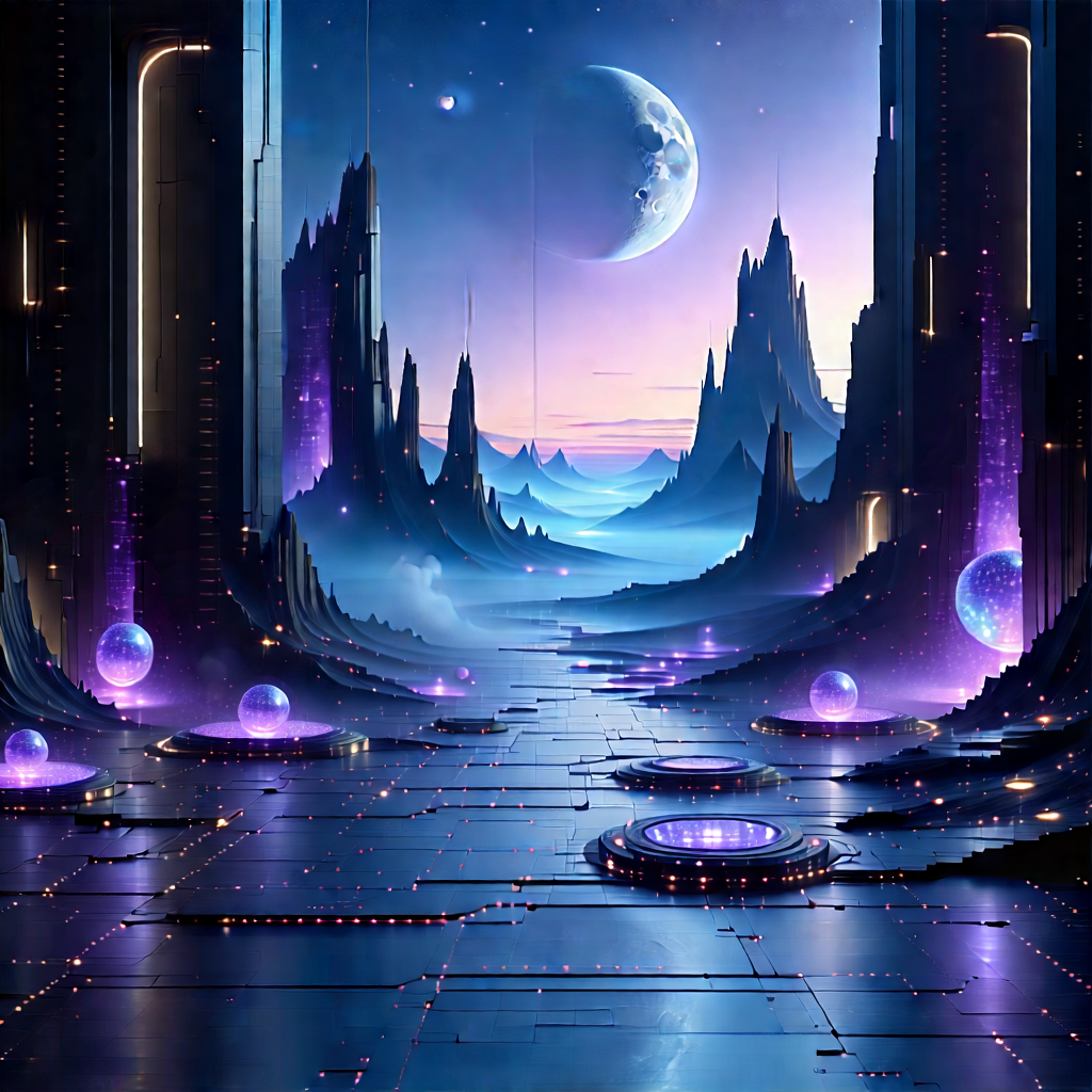Futuristic Digital Workspace With Futuristic Scene,