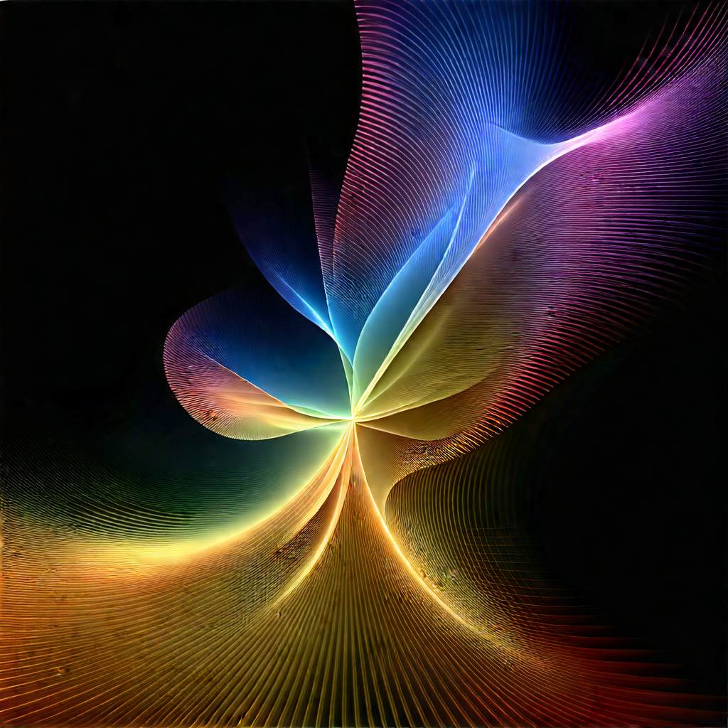 Tablet With Digital Artwork With Colorful, Abstract