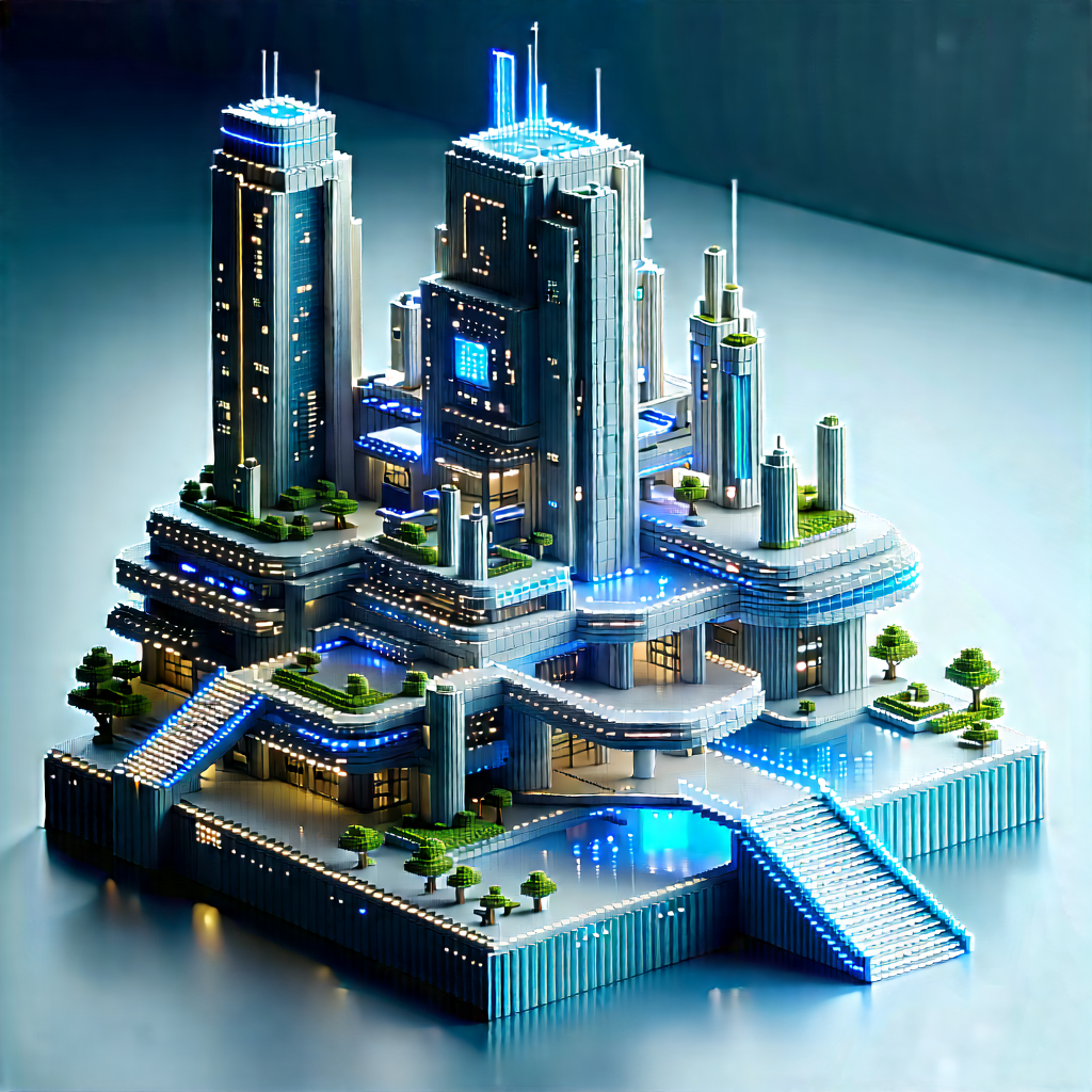 (futuristic:1.42) Innovation Hub With Model Futuristic