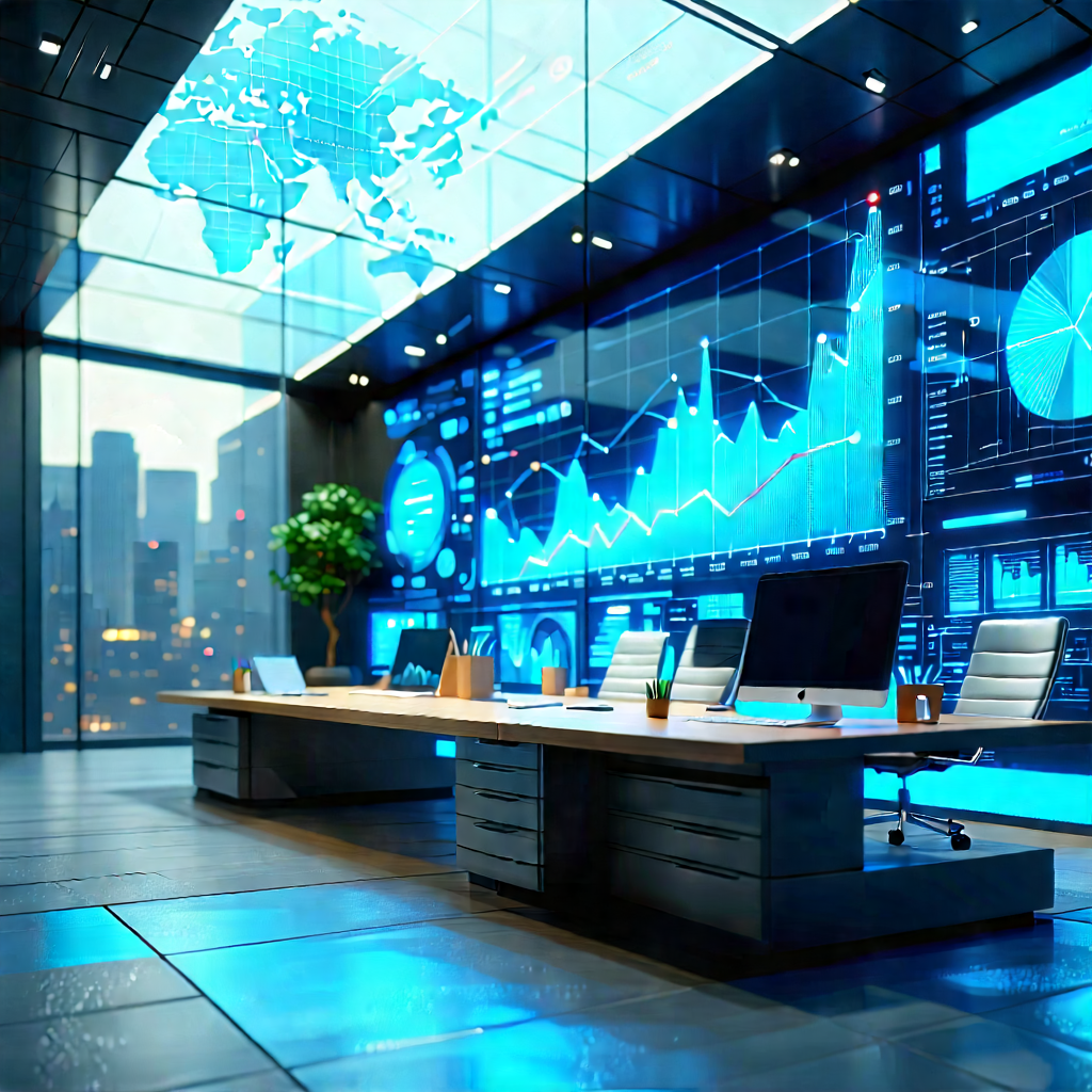 Financial technology in tech office