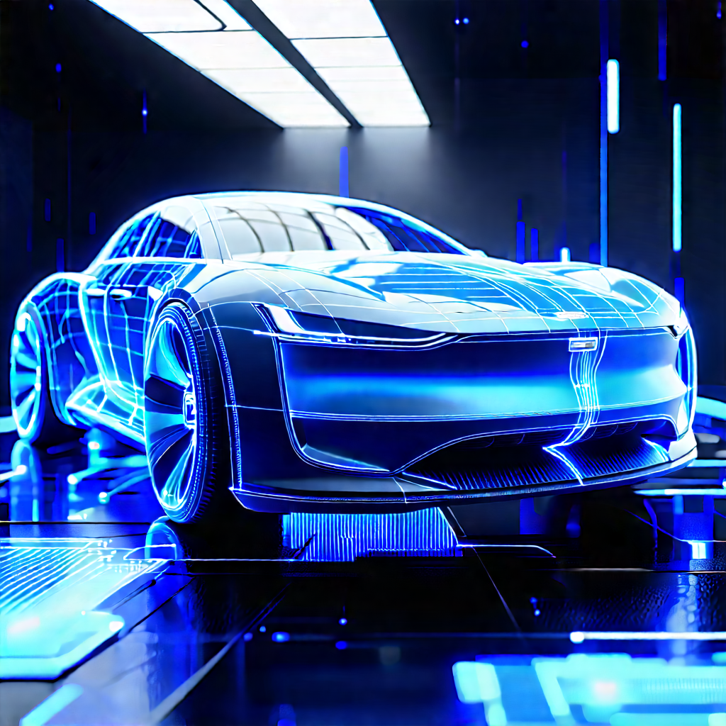 Innovative Electric Vehicle Design With Futuristic Blue