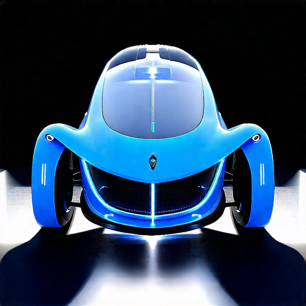 Innovative Electric Vehicle Design With Blue Futuristic