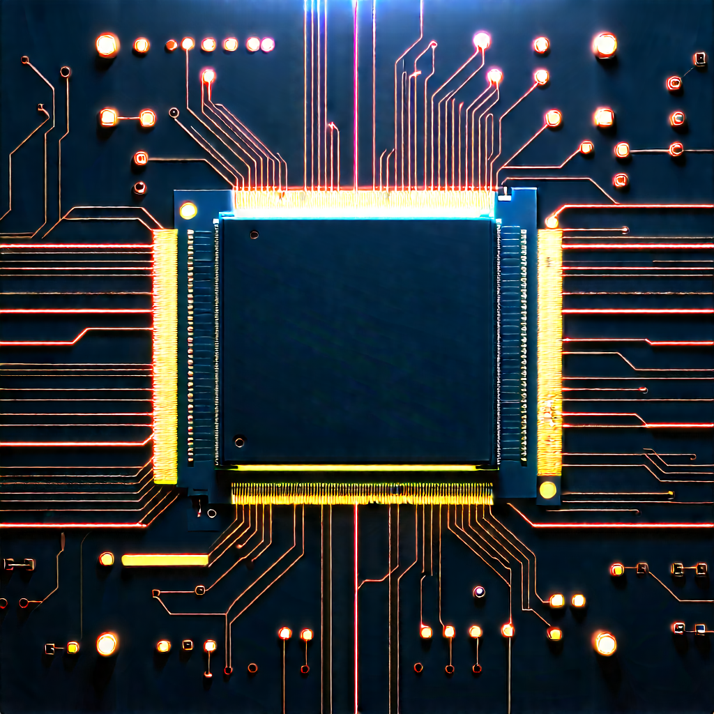 Circuit board with neon accents