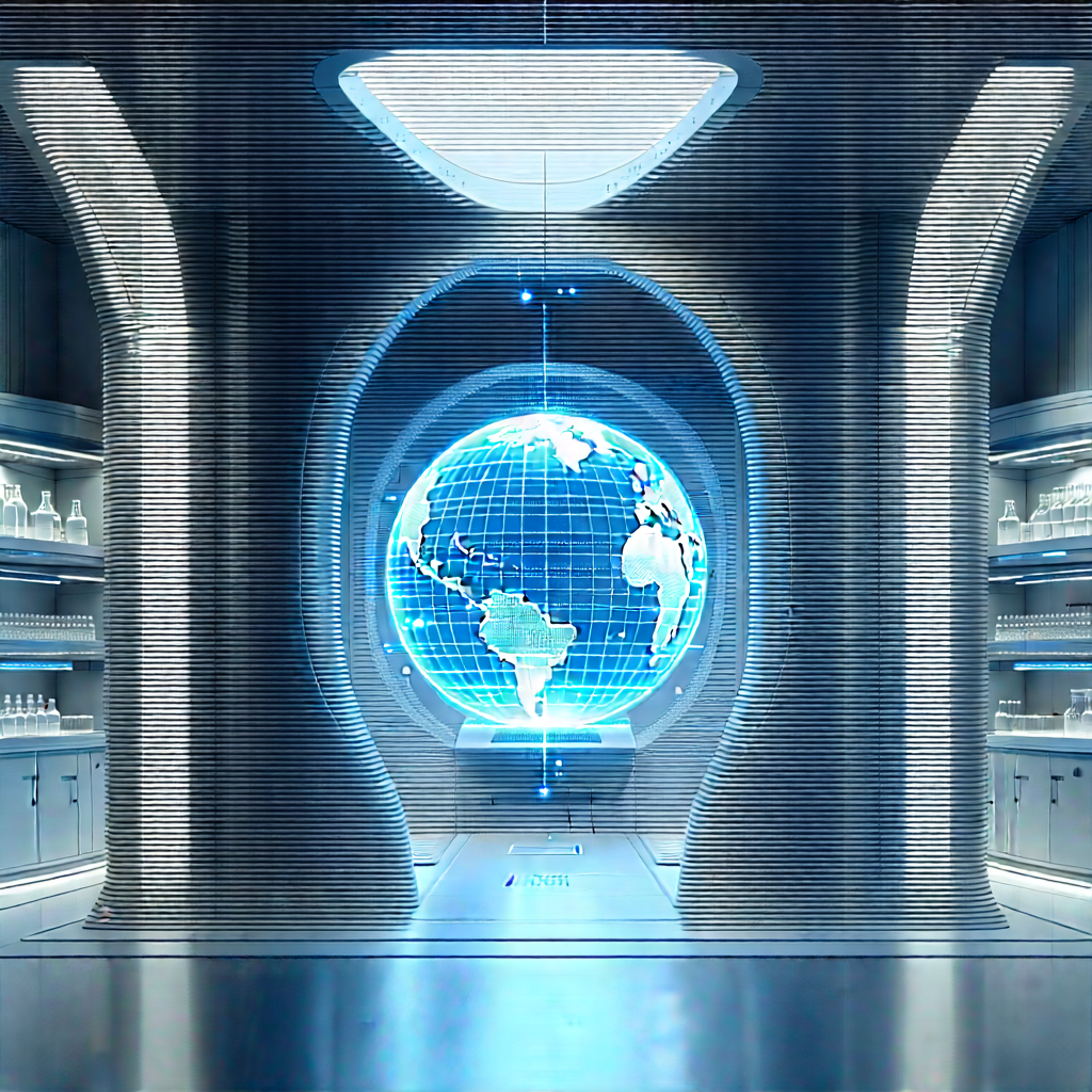 Futuristic Research Laboratory With Image, There