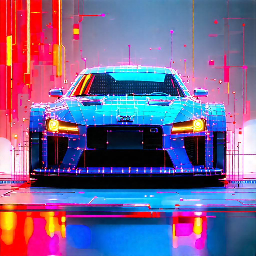 Automotive Technology In Design Studio With Blue Sports