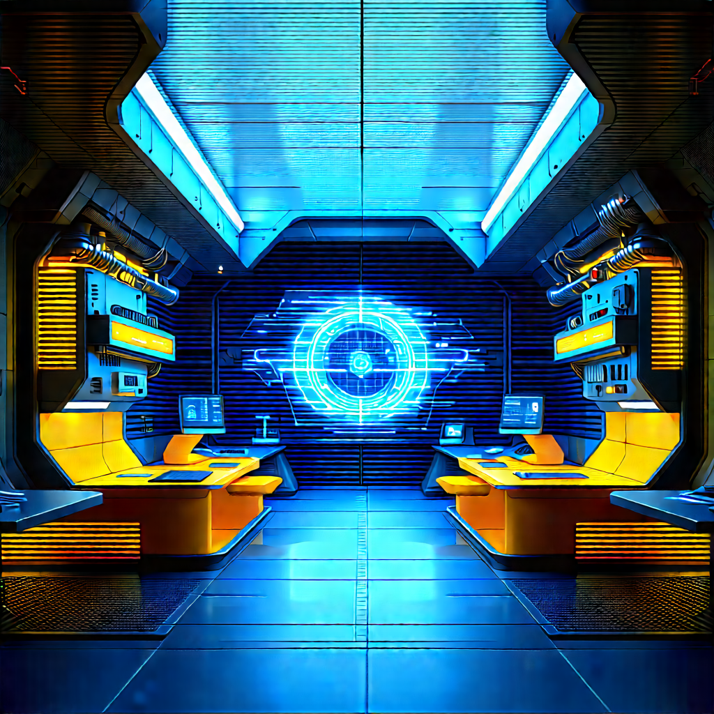 (futuristic:1.34) Research Laboratory With Image, There