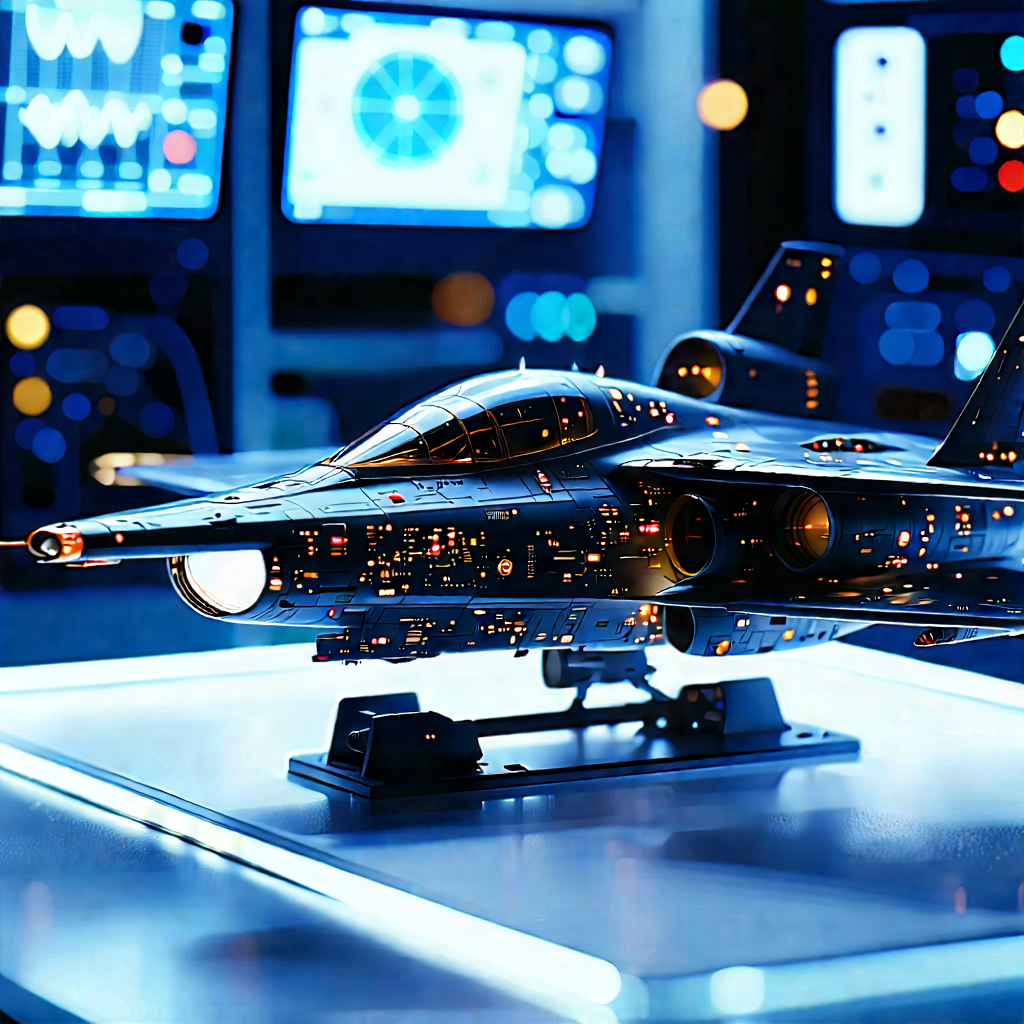 Aerospace Technology In Modern Laboratory With Model Displayed