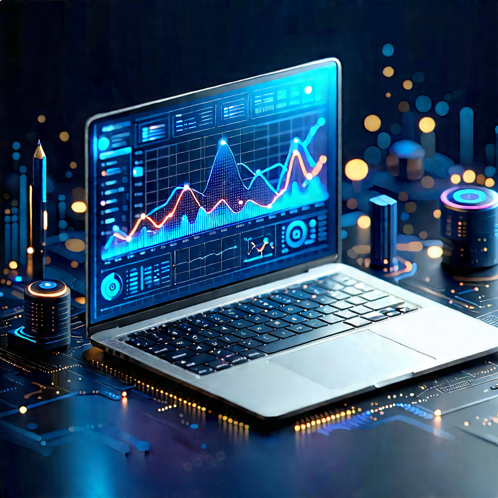 Laptop with data visualization