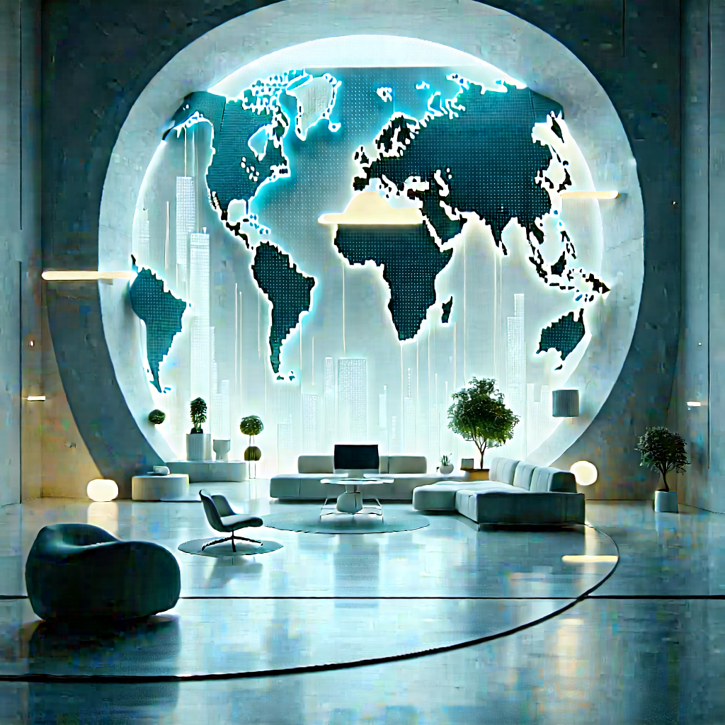 Futuristic tech startup office