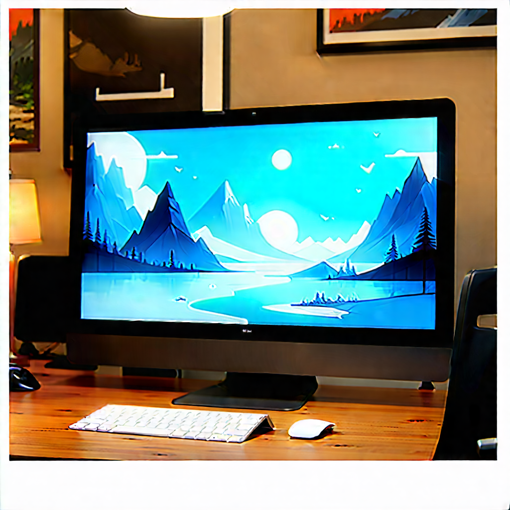 Entertainment Technology In Tech Office With Computer Monitor