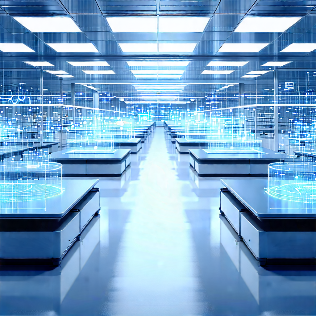 Healthcare Technology In Manufacturing Facility With Large, Clean,
