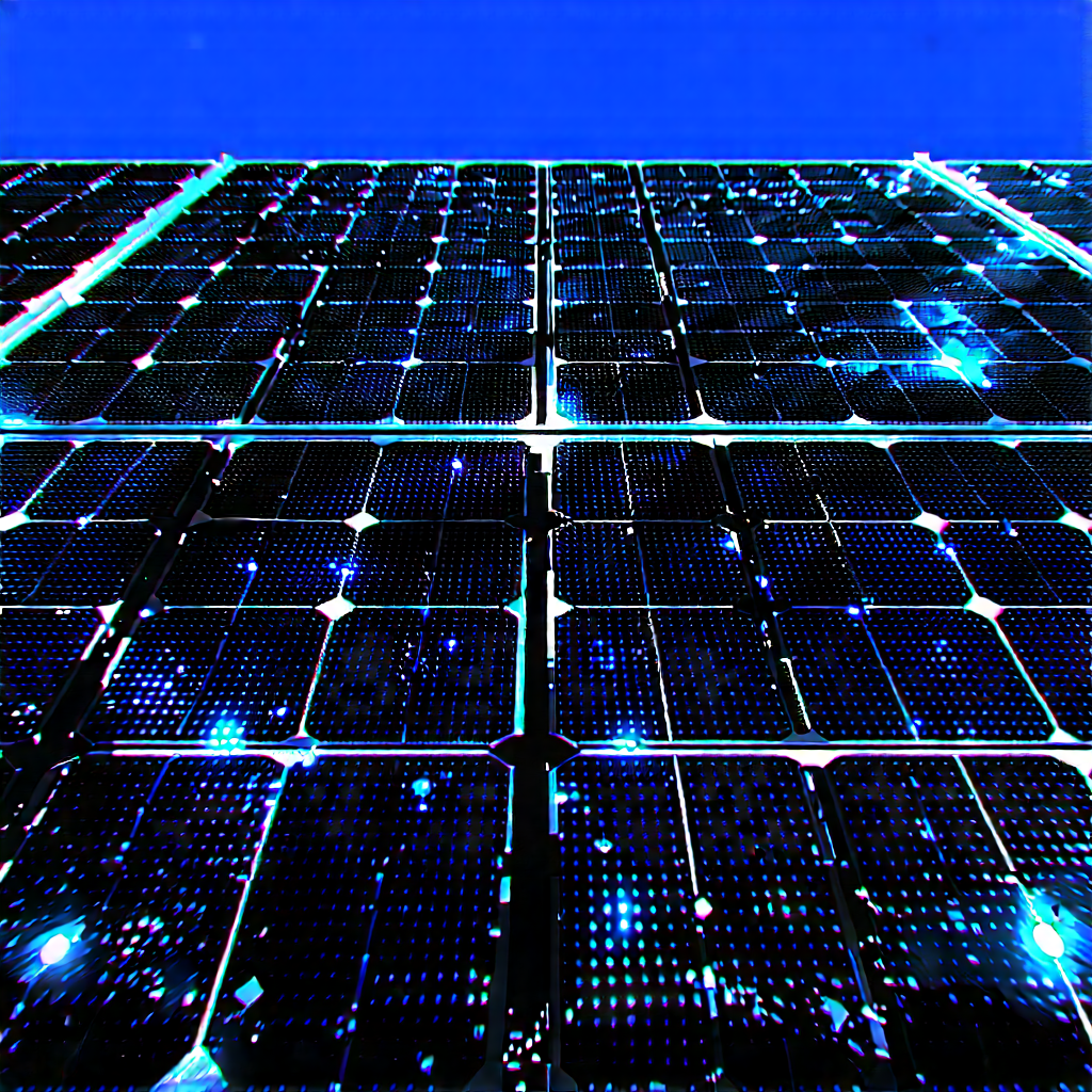 Solar panel with digital particles