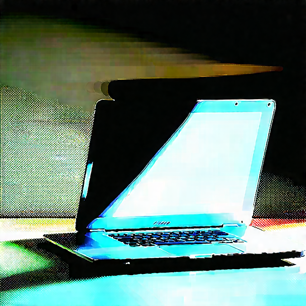 Laptop With Glowing Screen With Laptop Computer