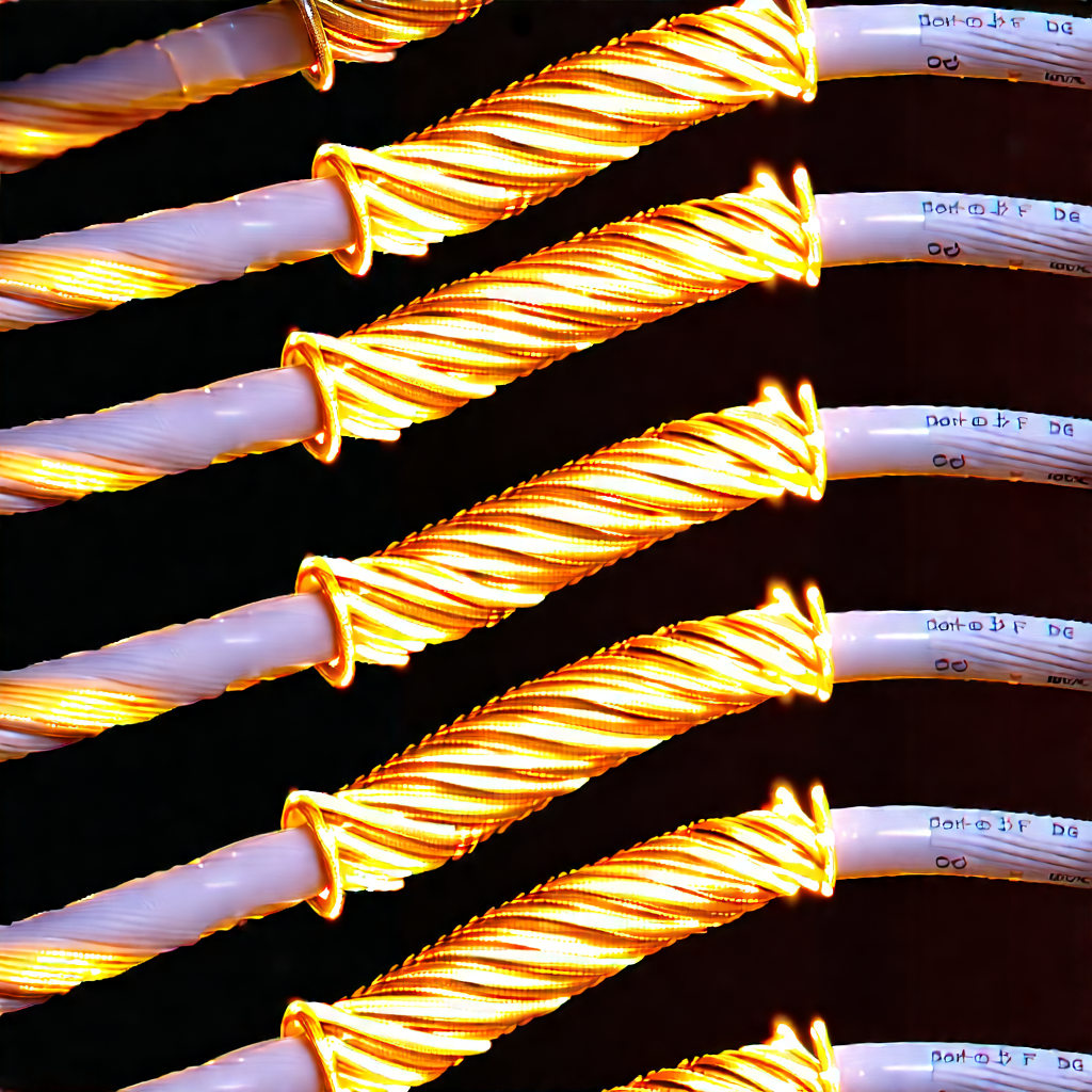 Close-up of fiber optic cables
