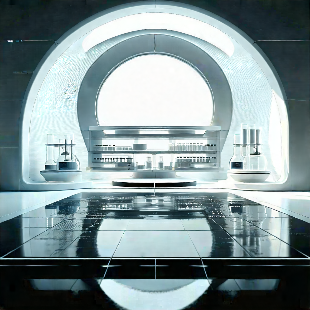 (futuristic:1.42) Research Laboratory With Futuristic Kitchen