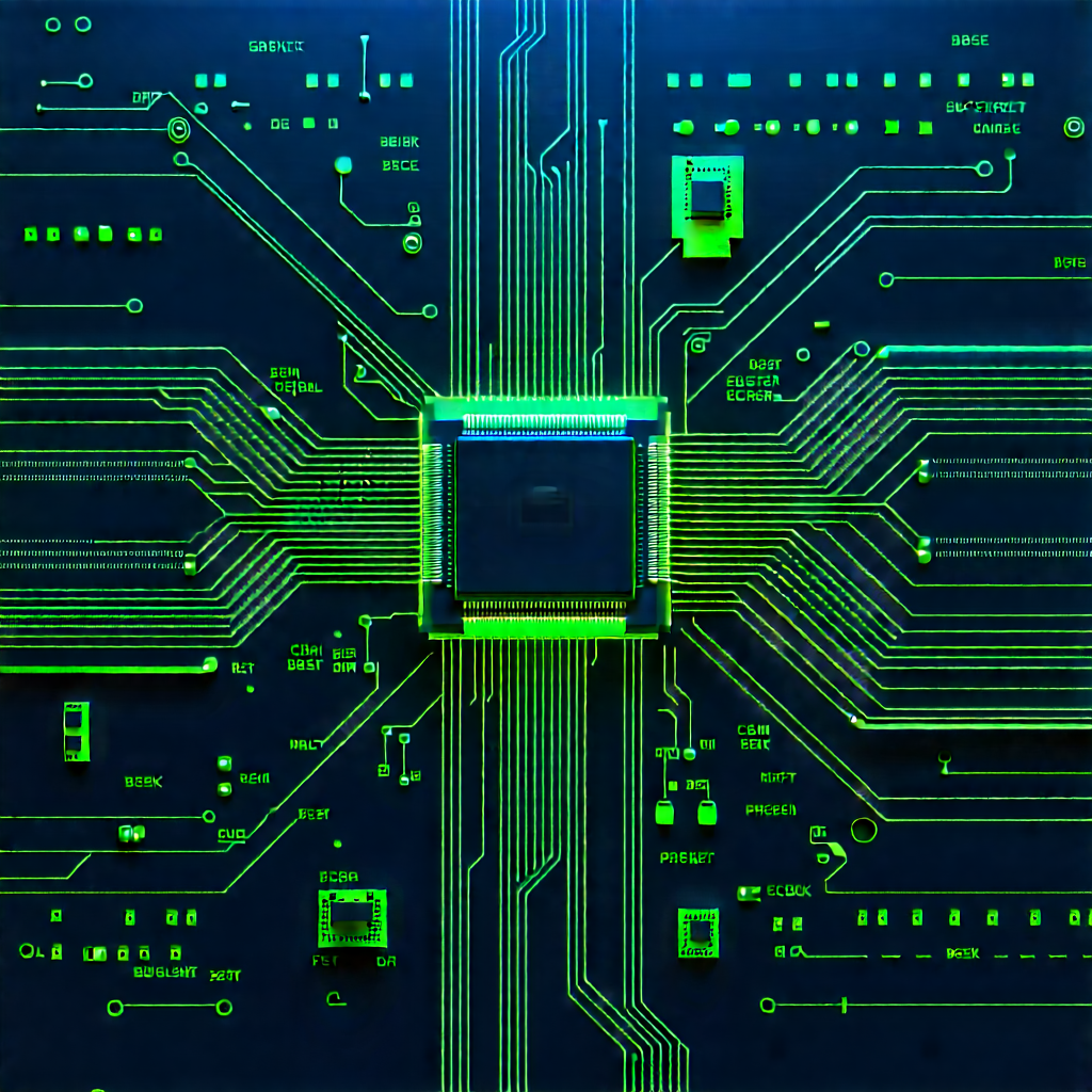 Circuit board with neon accents