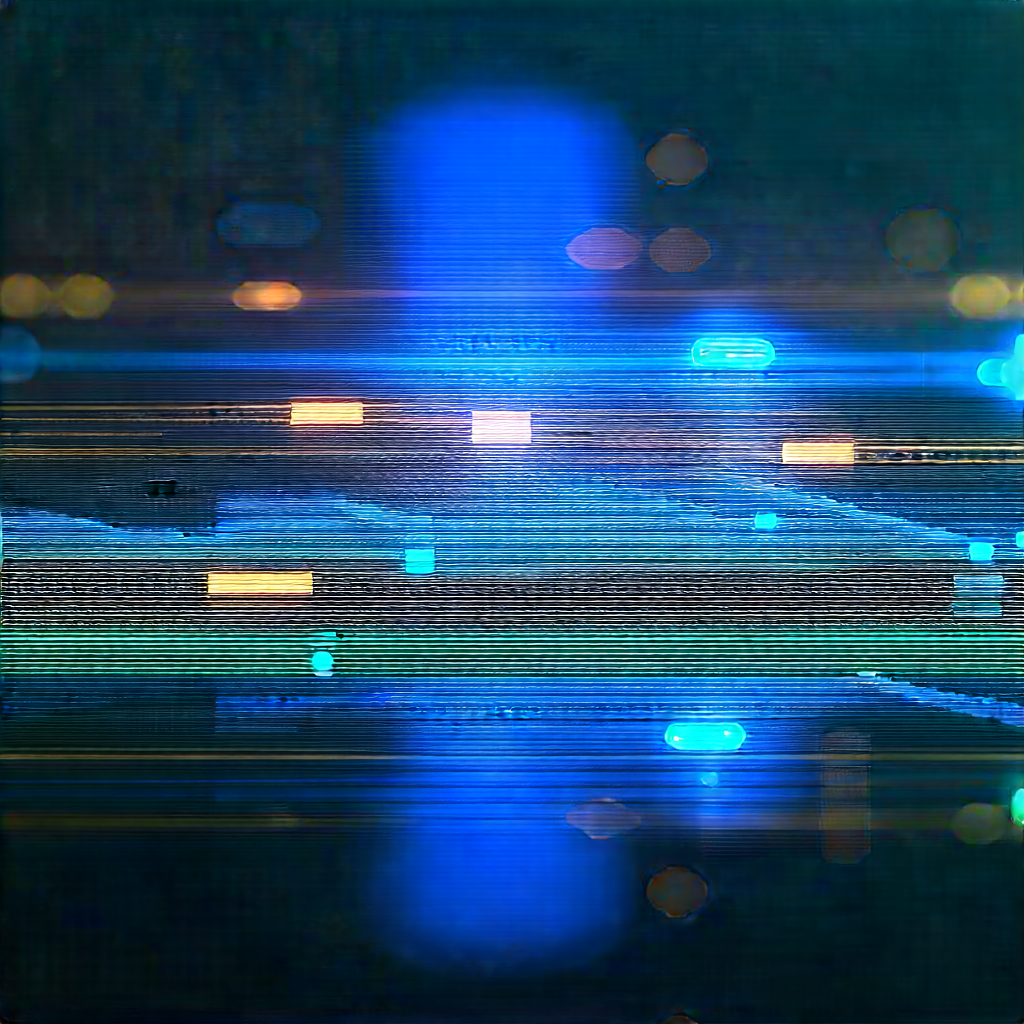 Blockchain Network Visualization With Close-up Blue