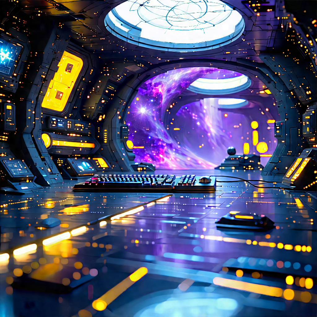 (futuristic:1.15) Tech Startup Office With Futuristic Scene,