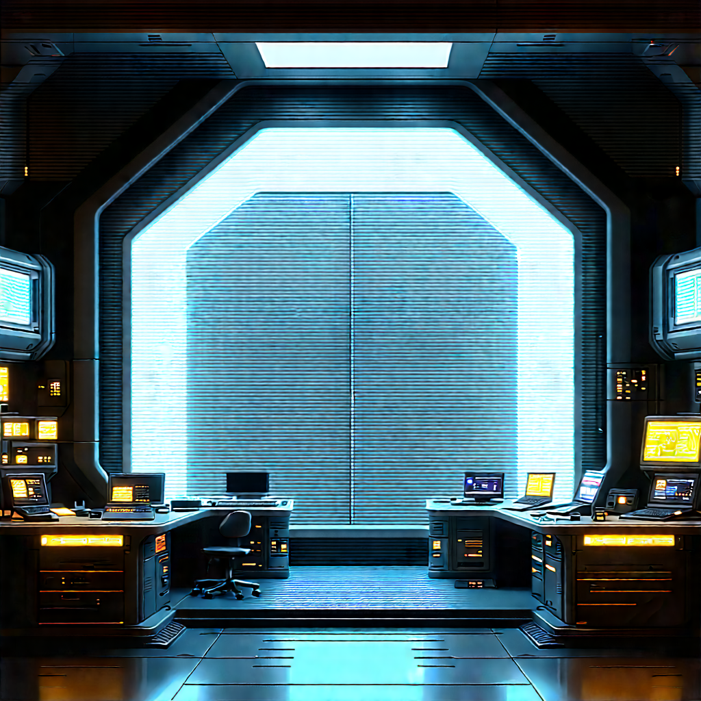 Futuristic Research Laboratory With Image, There