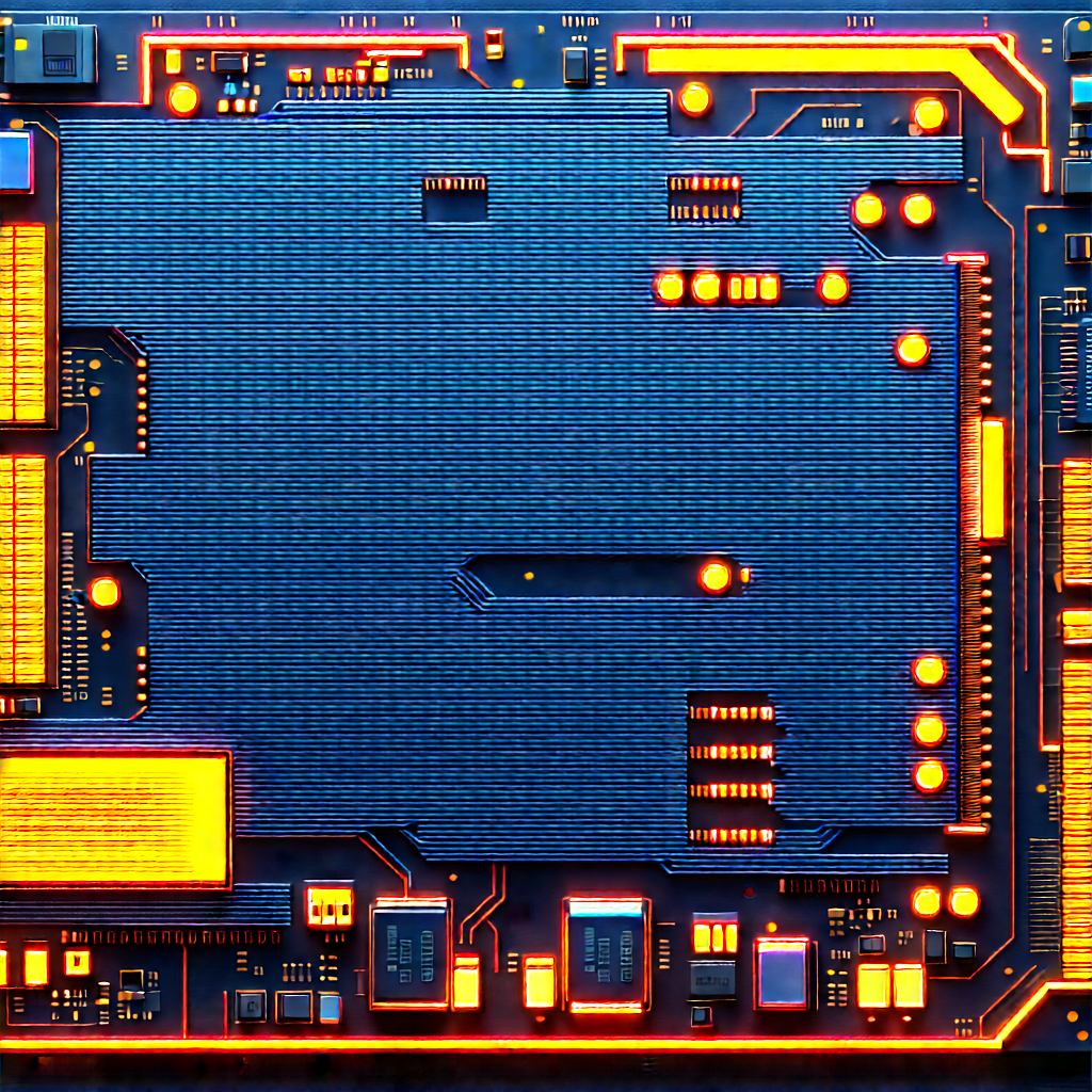 Circuit board with neon accents