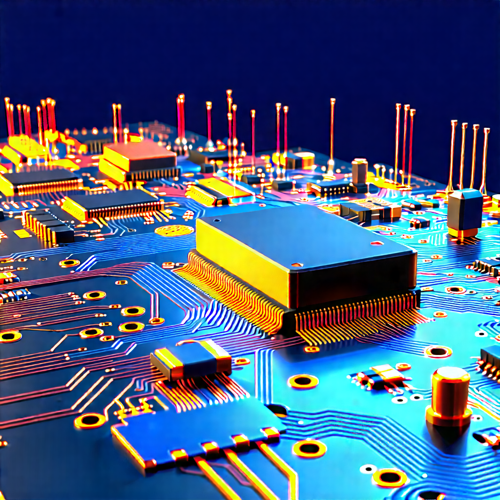 Close-up Of Electronic Circuit With Close-up Computer