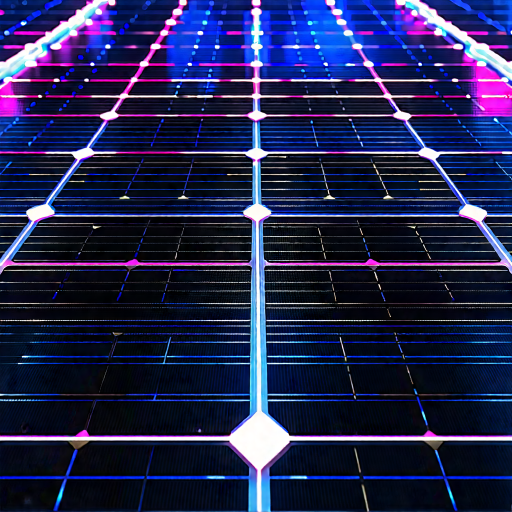 Solar panel with neon accents
