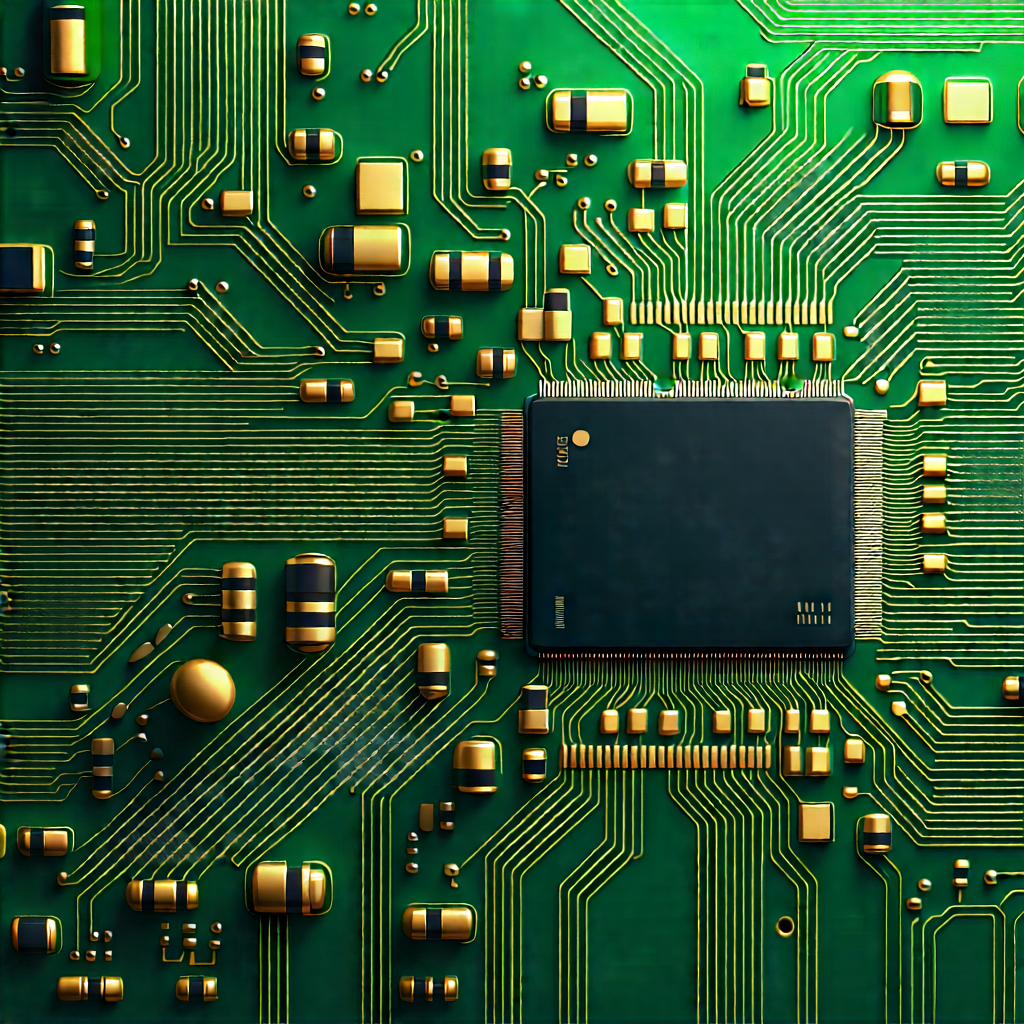 Circuit Board With Digital Particles With Close-up Computer