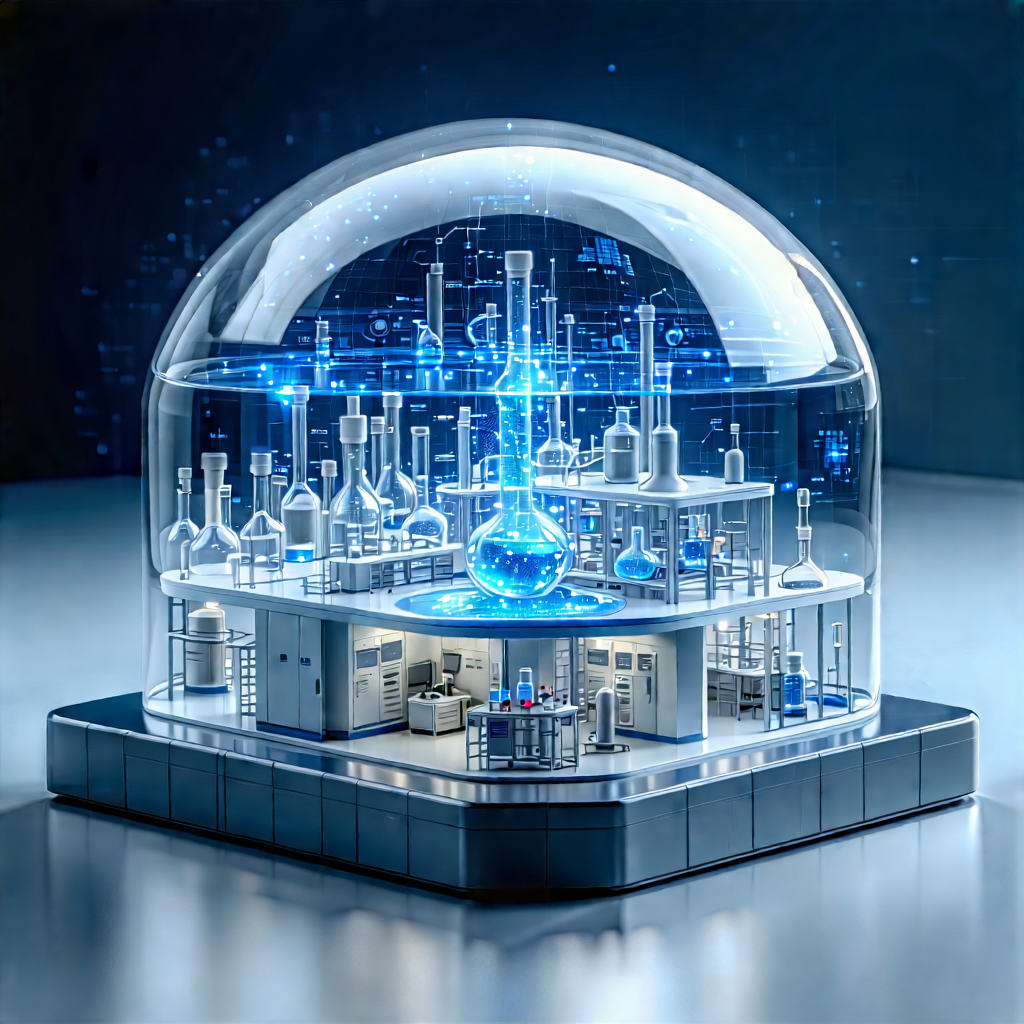 (futuristic:1.39) Research Laboratory With Large, Clear