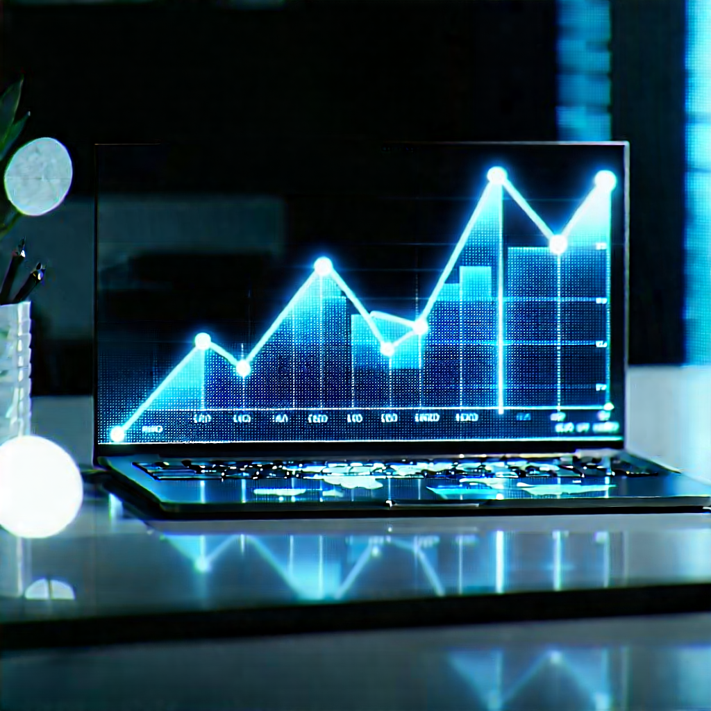 Financial Technology In Tech Office With Laptop Computer