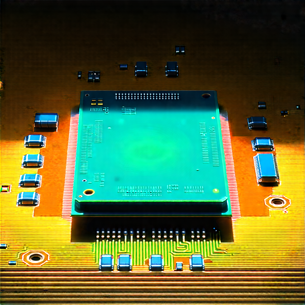 Close-up Of Microprocessor With Close-up Computer