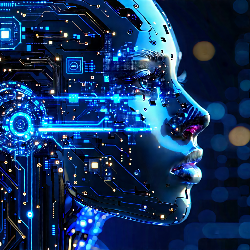 Artificial Intelligence Visualization With Close-up Computer