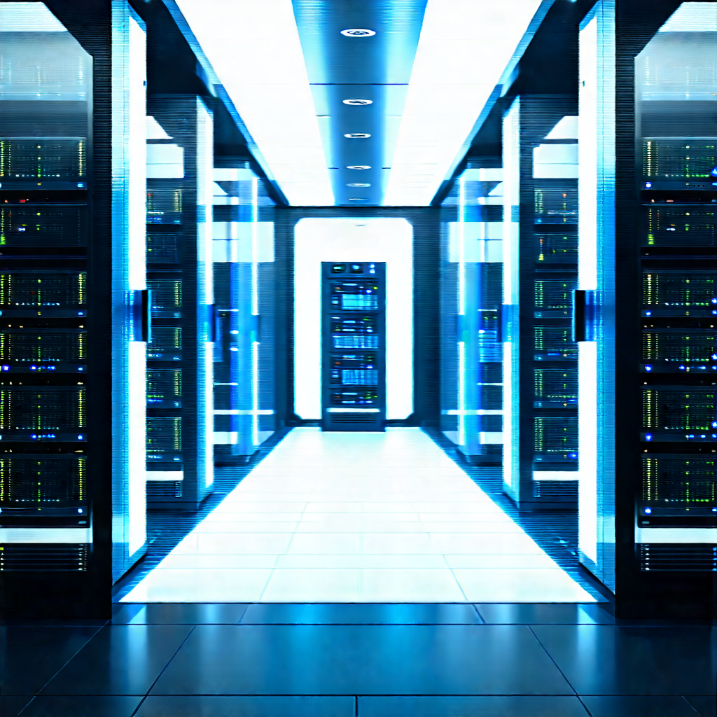 (futuristic:1.23) Server Room With Image, There