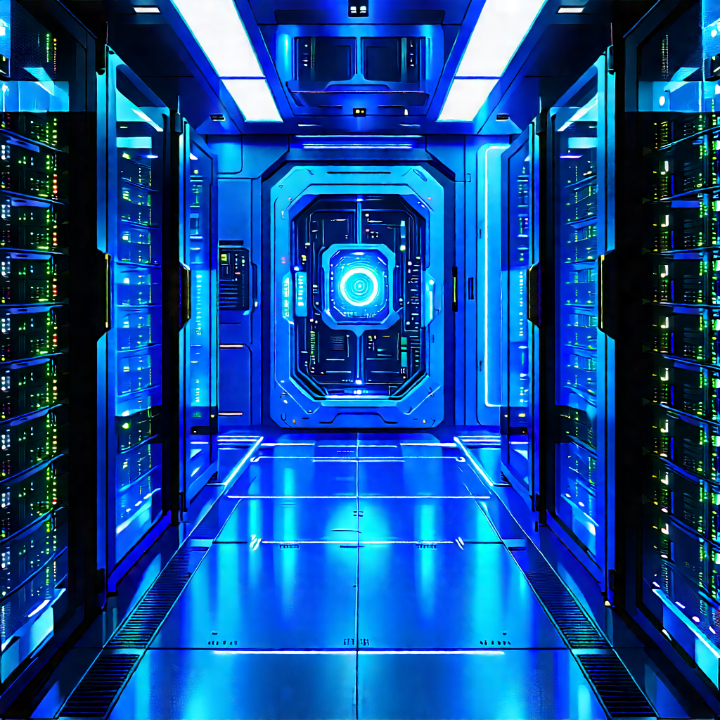 (futuristic:1.32) server room