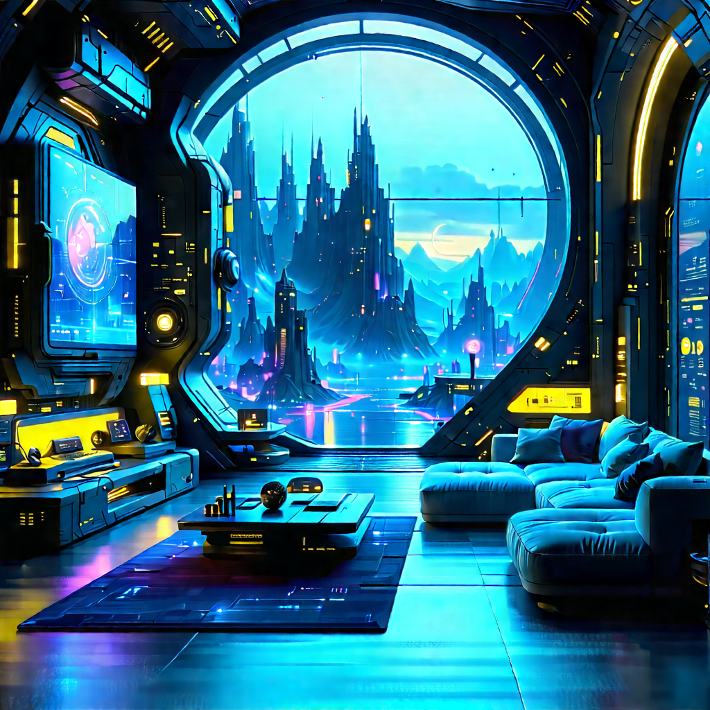 Futuristic Smart Home With Futuristic Room,