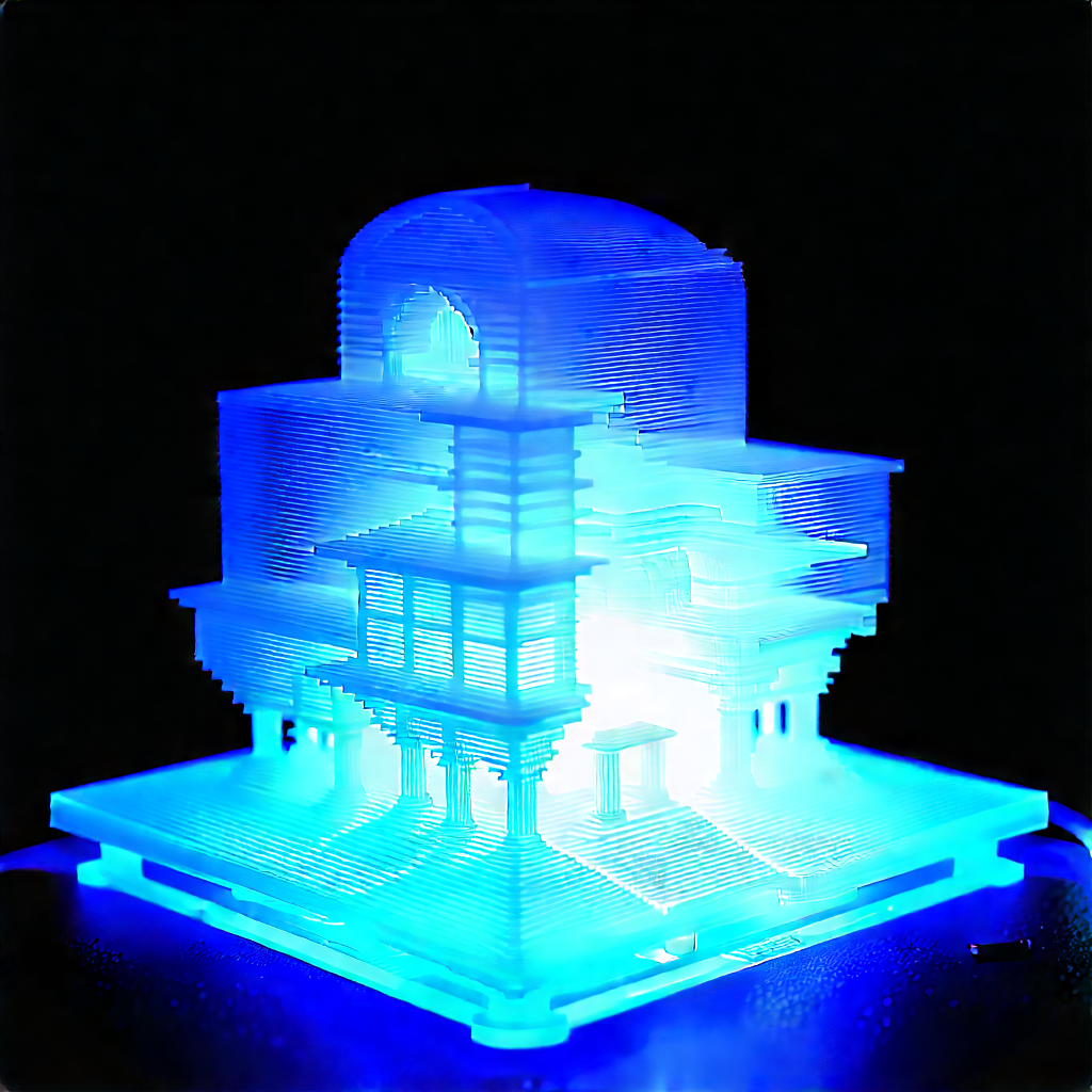 3d Printer With Blue Light (glow:1.22) With Blue Light