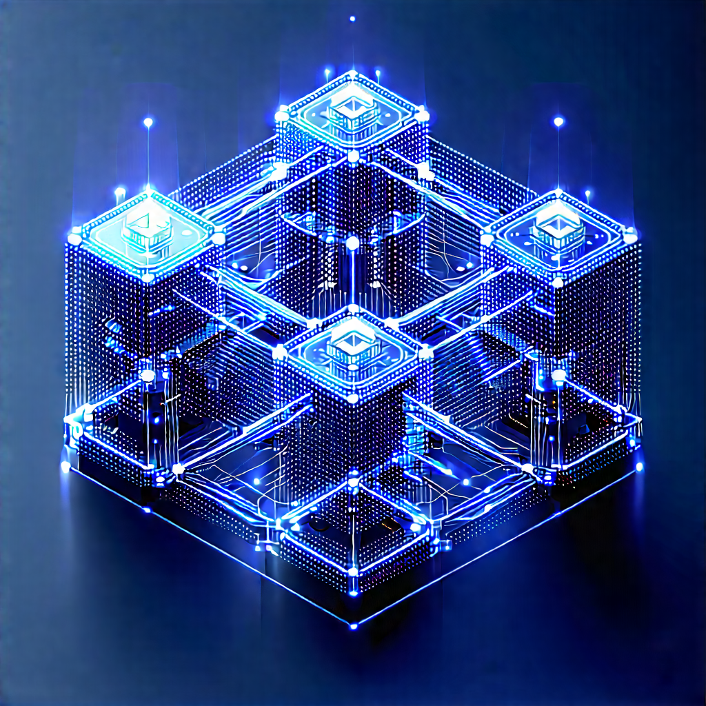 Blockchain Network Visualization With Blue White