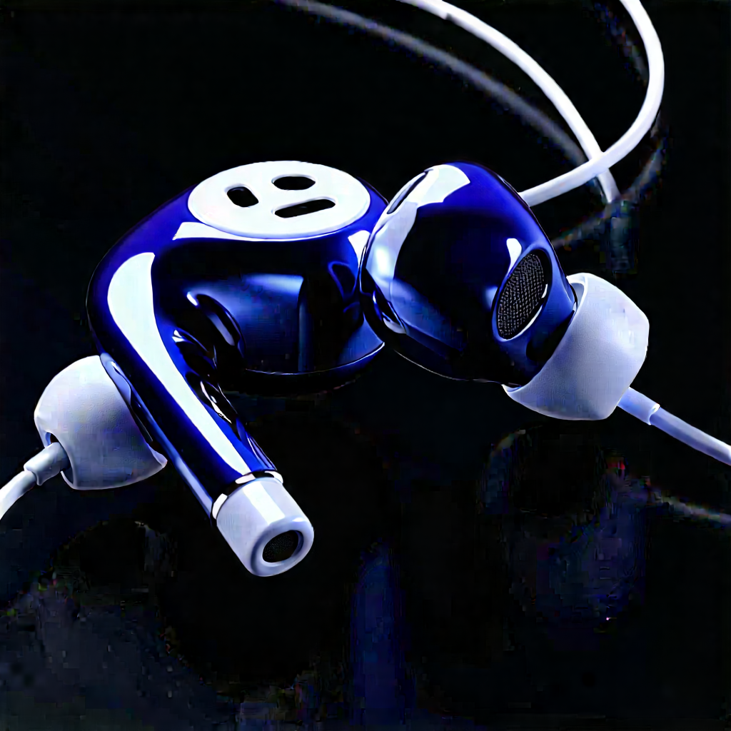 Wireless Earbuds With (digital:1.31) Artwork With Pair Blue