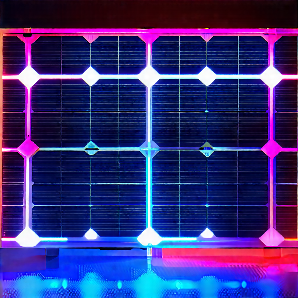 Solar Panel With Neon Accents With Solar Panel